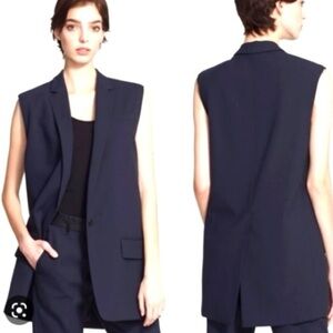Rag & Bone Sz S Dark Navy Francois Button Long Vest